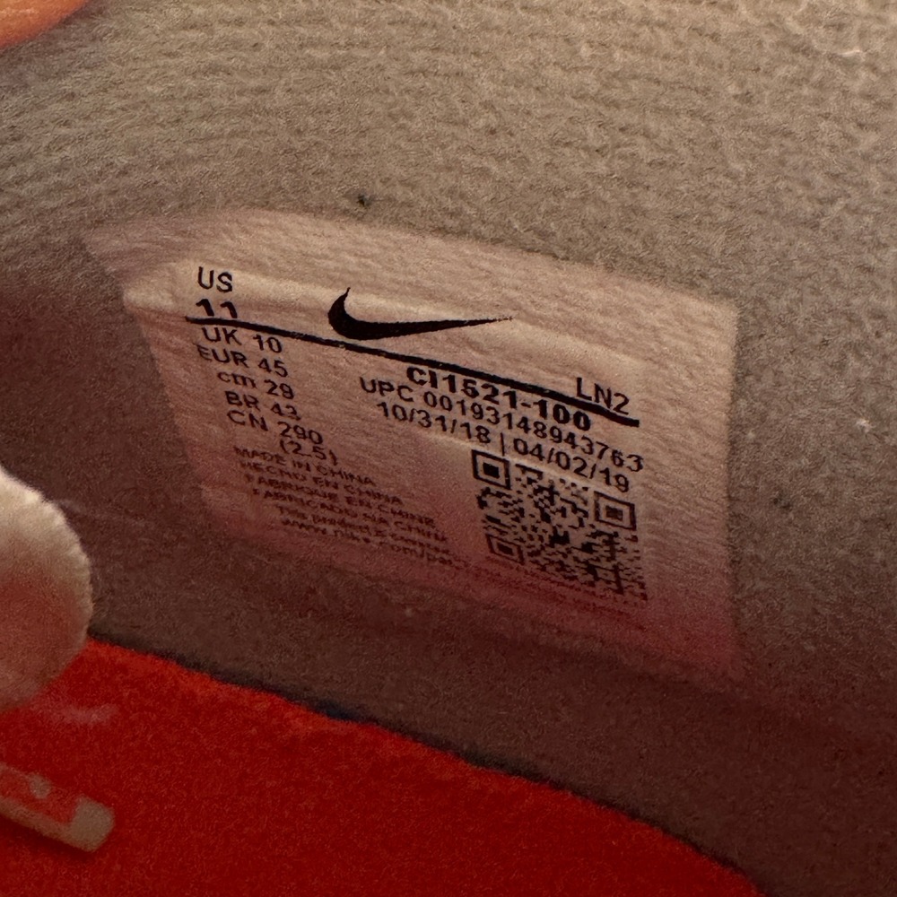 Nike LeBron 16 Low Shoes Mens Size 11 White Hot Lava Basketball 2019 CI1521-100 - Picture 8 of 9
